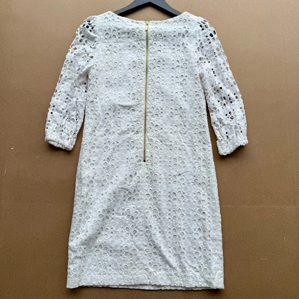 Eliza J White Sheath Dress with Bishop Sleeves - Picture 2 of 7